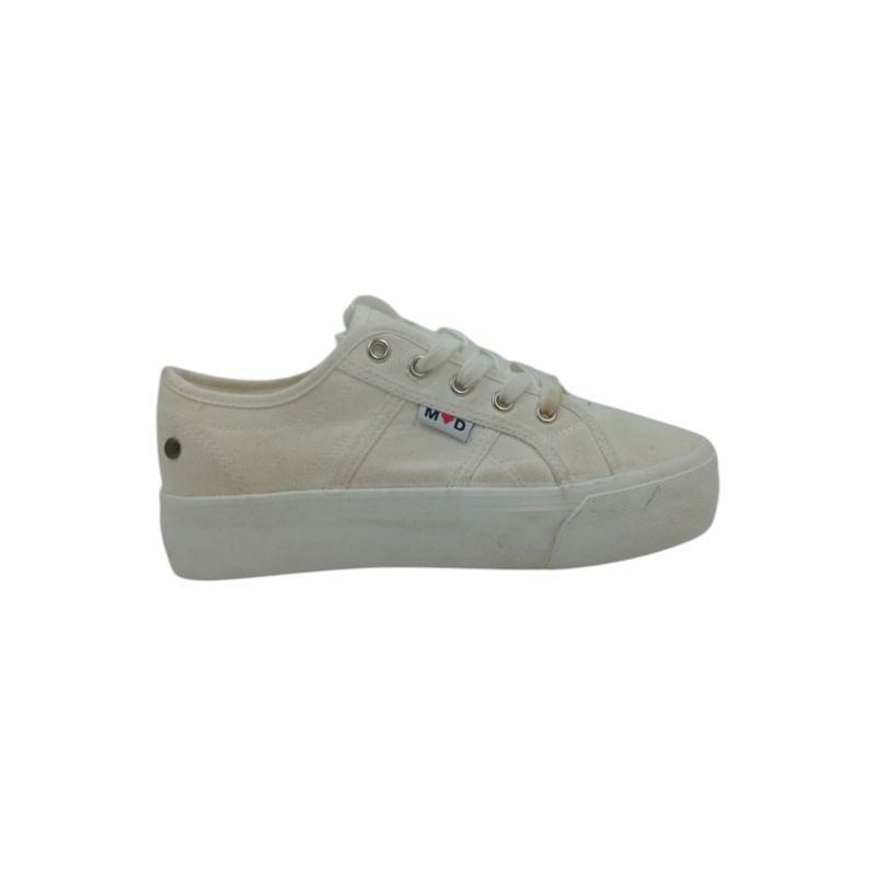 HERIEL - Zapatilla Blanca Textil Mujer
