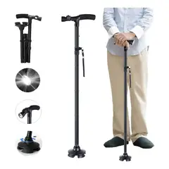 GENERICO - Bastones Para Adulto Mayor Bastón Plegable Ajustable Luz Led Ajustable