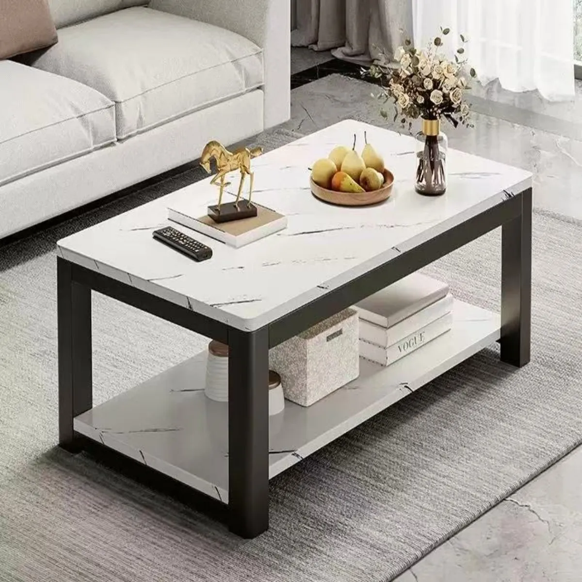 IDEEHOUSE - Mesa De Centro Rectangular 120x60x45cm Mesas