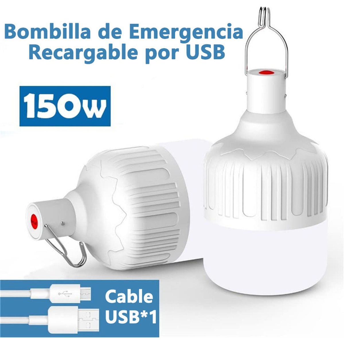 GENERICO - Bombilla Recargable De 150w Para Camping Y Emergencias
