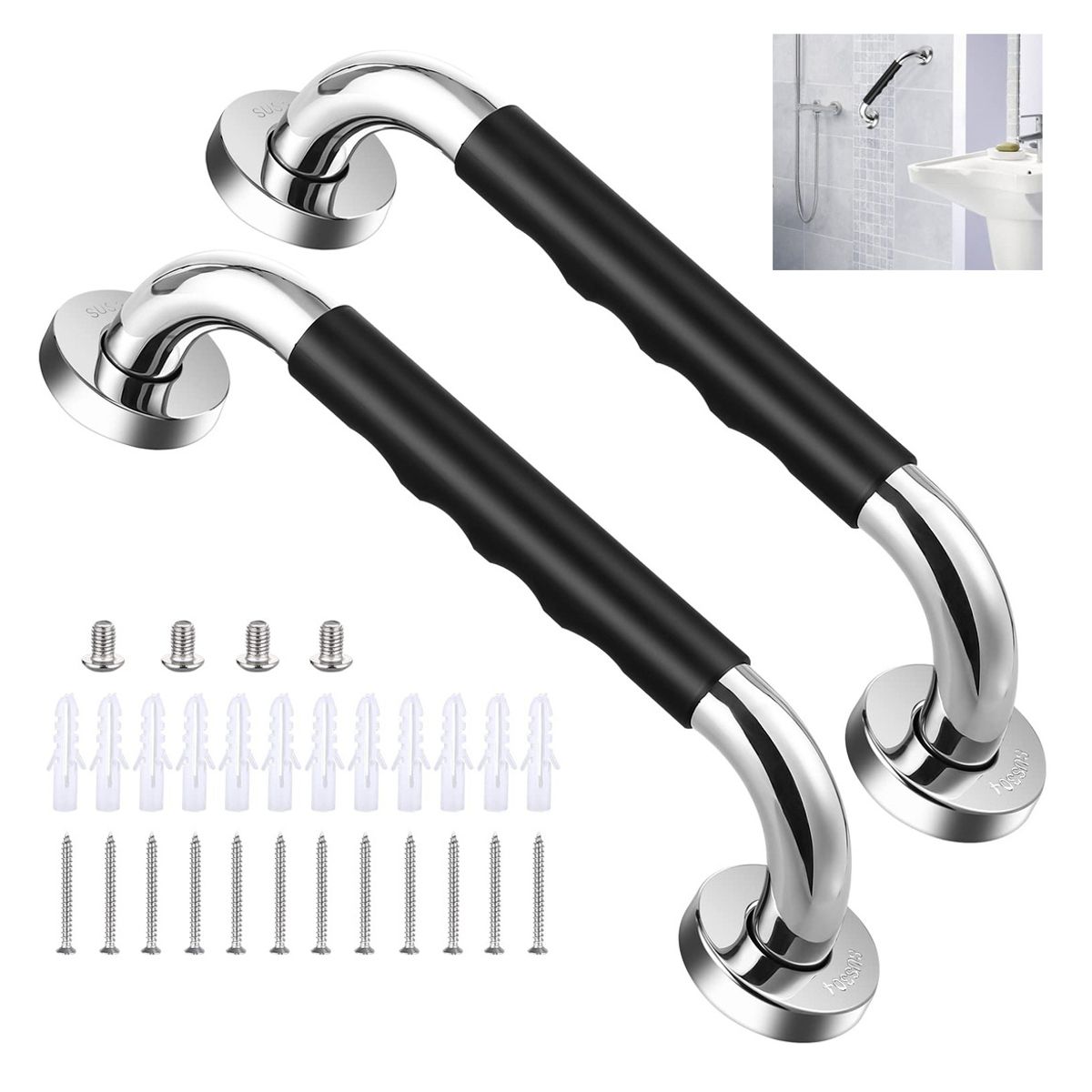 GENERICO - 2 Piezas Barra Seguridad Bano Wc Pasamanos Para Bano 30cm