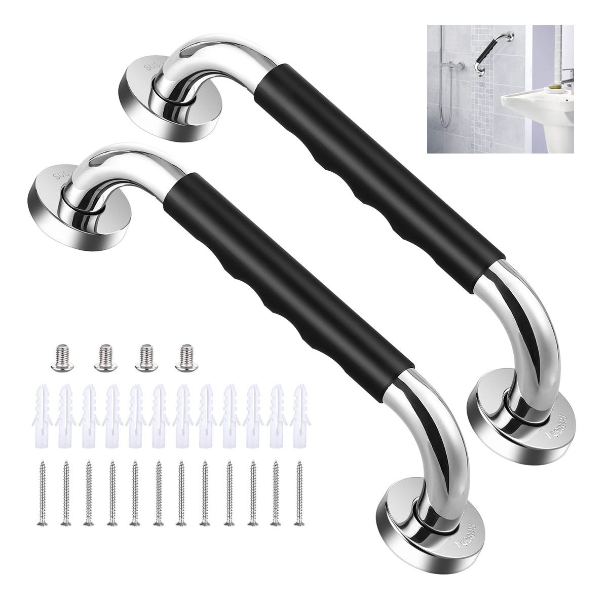 GENERICO - 2 Piezas Barra Seguridad Bano Wc Pasamanos Para Bano 30cm