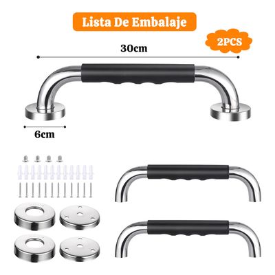 Imagen 2 del producto 2 Piezas Barra Seguridad Bano Wc Pasamanos Para Bano 30cm