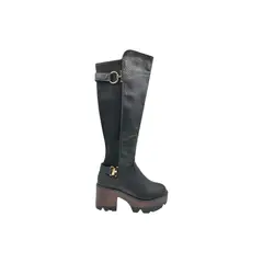 HERIEL - Bota Negra Plataforma Mujer