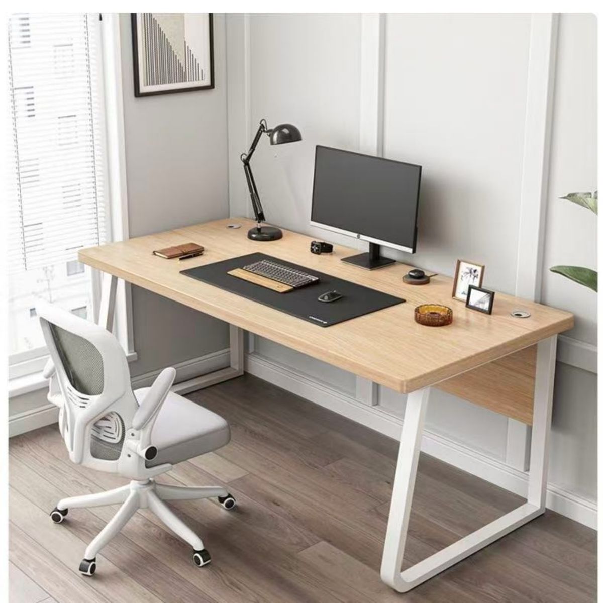 IDEEHOUSE - Escritorio Oficina Madera Espesor 30mm 140x60x75cm Blanco