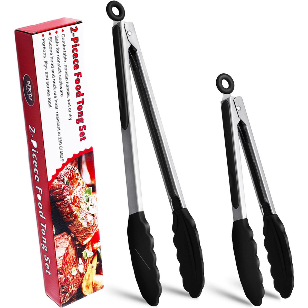 GENERICO - 2 Pinzas De Cocina 9 Y 12 Pulgadas Para Cocinar Restaurantes