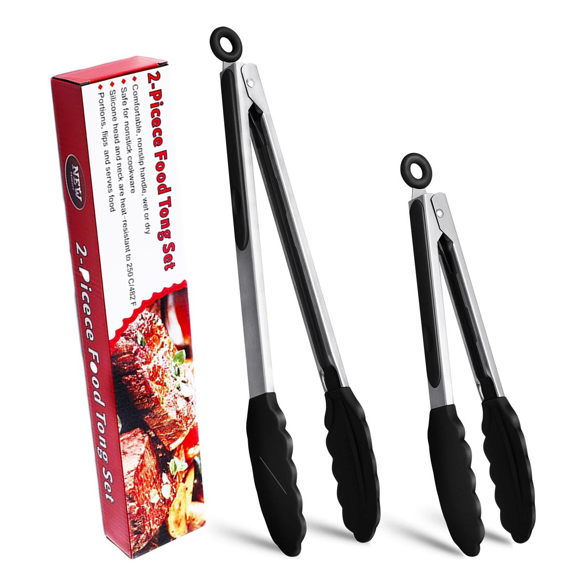 GENERICO - 2 Pinzas De Cocina 9 Y 12 Pulgadas Para Cocinar Restaurantes