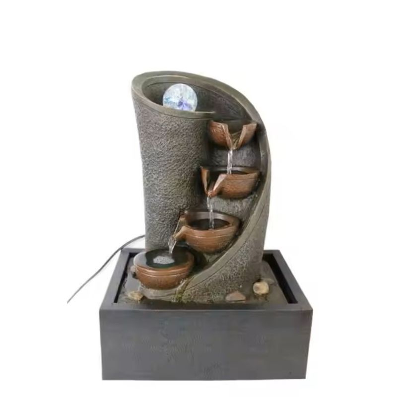 GENERICO - Fuente Elegancia Zen con Esfera LED Tu Oasis de Relajación y Estilo