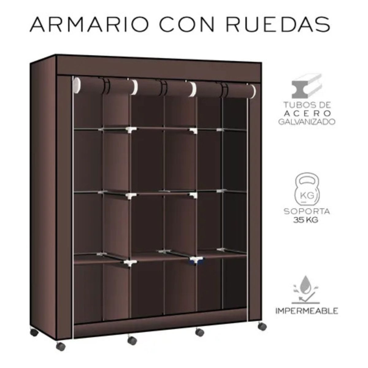 GENERICO - Closet 8 Espacios de Metal + Forro