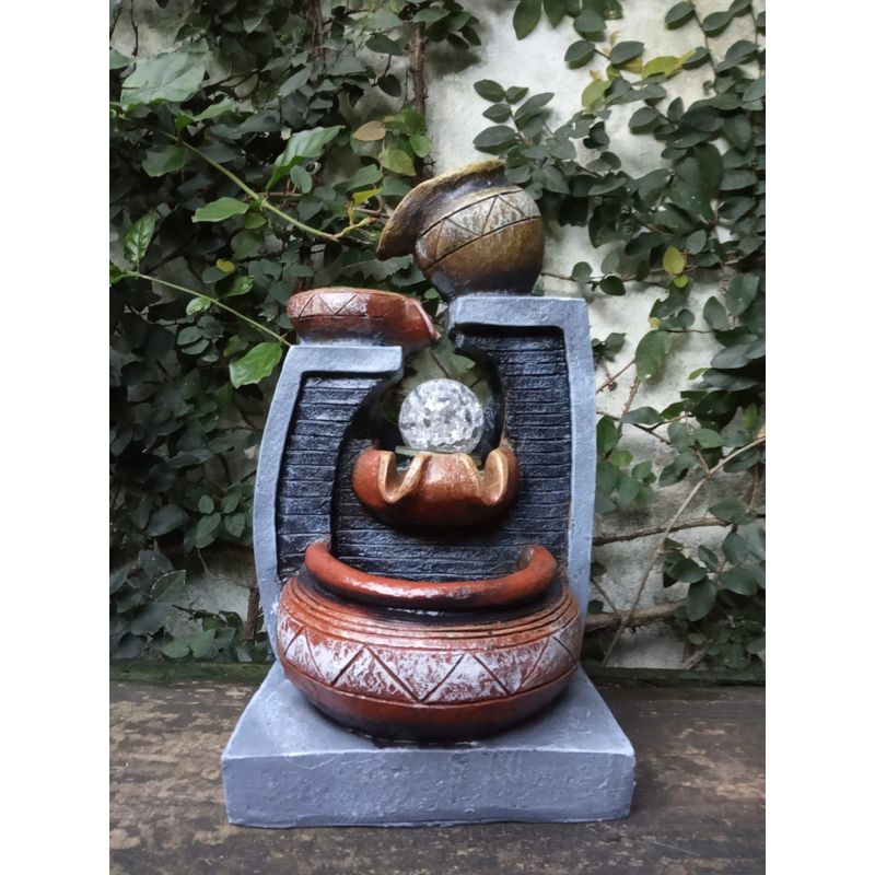 GENERICO - Fuente Cascada Jarros Rústicos con Esfera Tu Oasis Zen en Casa