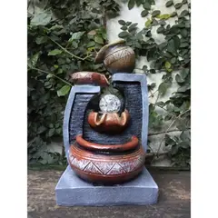 GENERICO - Fuente Cascada Jarros Rústicos con Esfera Tu Oasis Zen en Casa