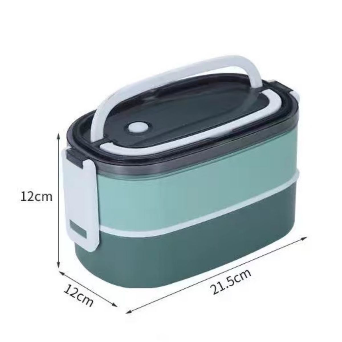 GENERICO - Fiambrera Doble Nivel Acero Inox 304 - Antifugas, Portátil, Apilable