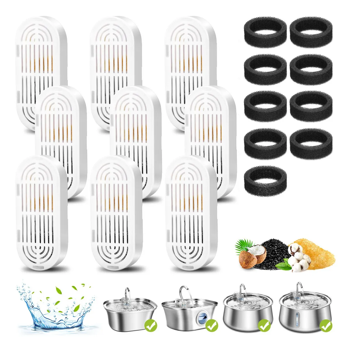 EVERSO - Dispensador de agua para mascotas de acero inoxidable