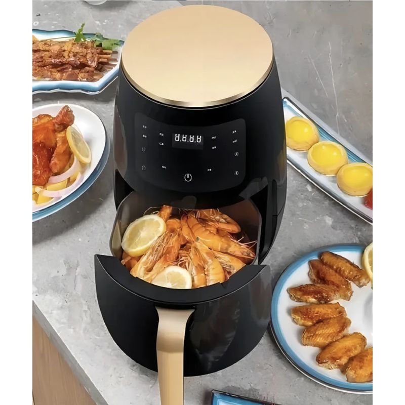 MOMO - Freidora De Aire Sin Aceite 6 Litros Eléctrica Color Negro