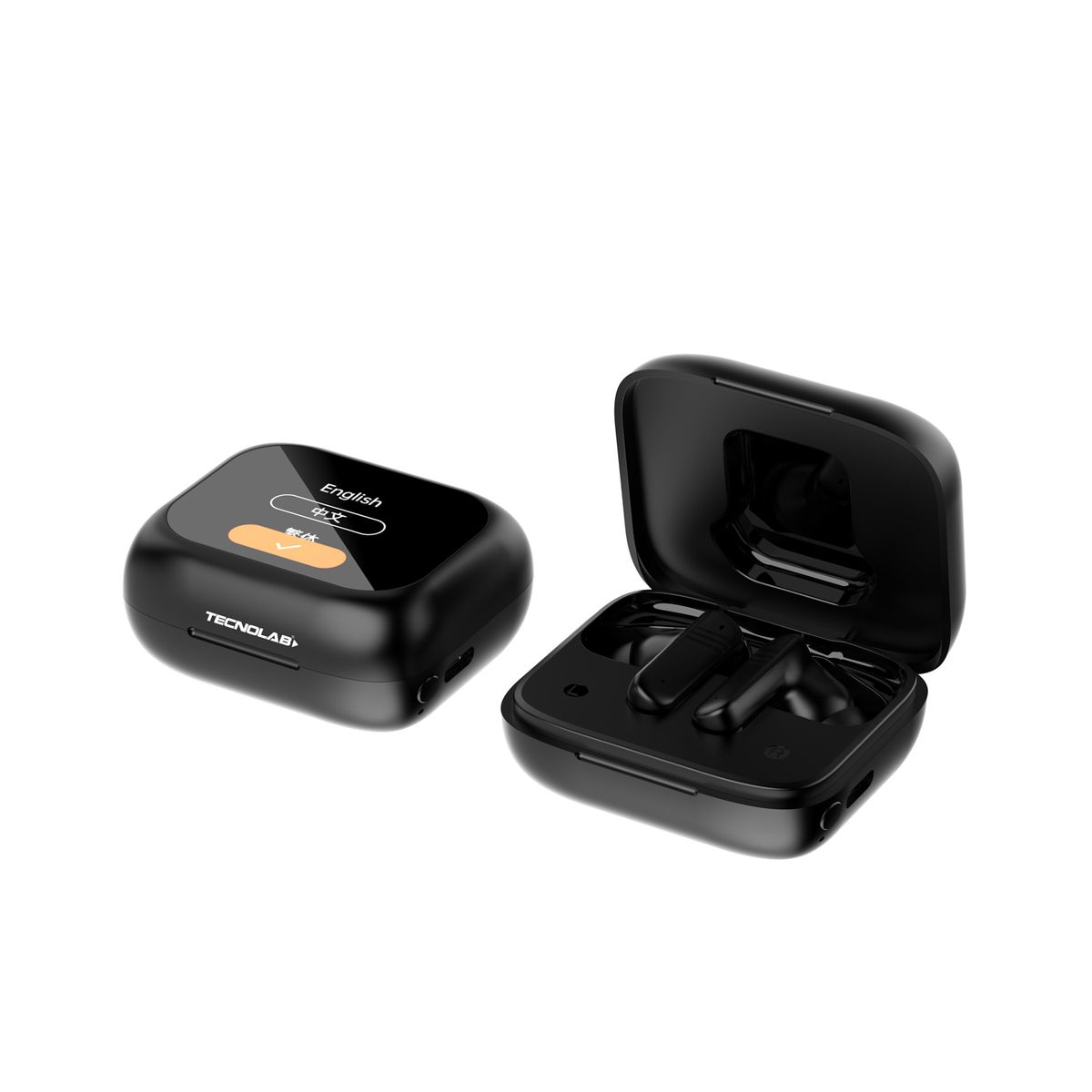 TECNOLAB - Audífonos Bluetooth Con Pantalla Touch y ANC Negros - SC