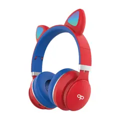 AUDIOPRO - Audífonos Para Niños Bluetooh Con Orejas Led Color Rojo - SC