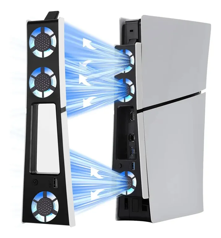 KUANGYE Ventilador Para Ps5 Slim Refrigeración Mejorado Con Luz Led