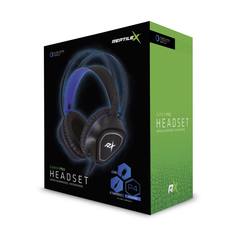 REPTILEX - Audífonos Gamer 7.1 Conexión 3,5mm Y Usb Led Azul - SC