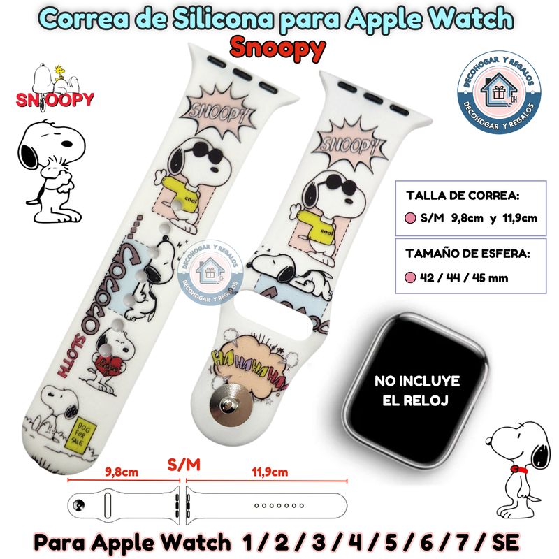 GENERICO - Correa Para Apple Watch Snoopy  42-44-45MM S/M