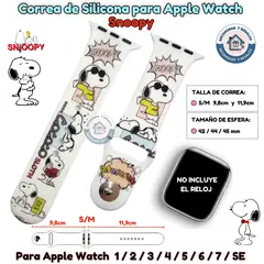 GENERICO - Correa Para Apple Watch Snoopy 42-44-45MM S/M