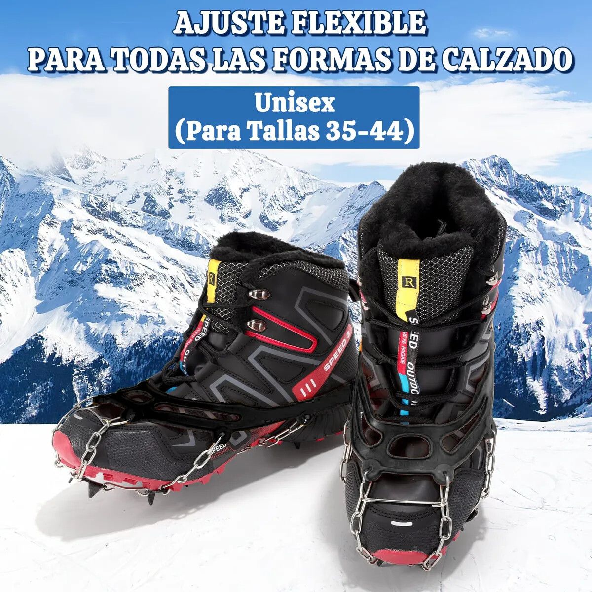GENERICO - 35-44 Crampones Para Zapatos Nieve Escalar Antideslizante