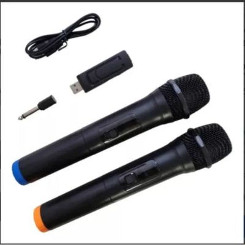 GENERICO - Micrófono Inalámbrico Doble Profesional UHF Negro para Conferencias