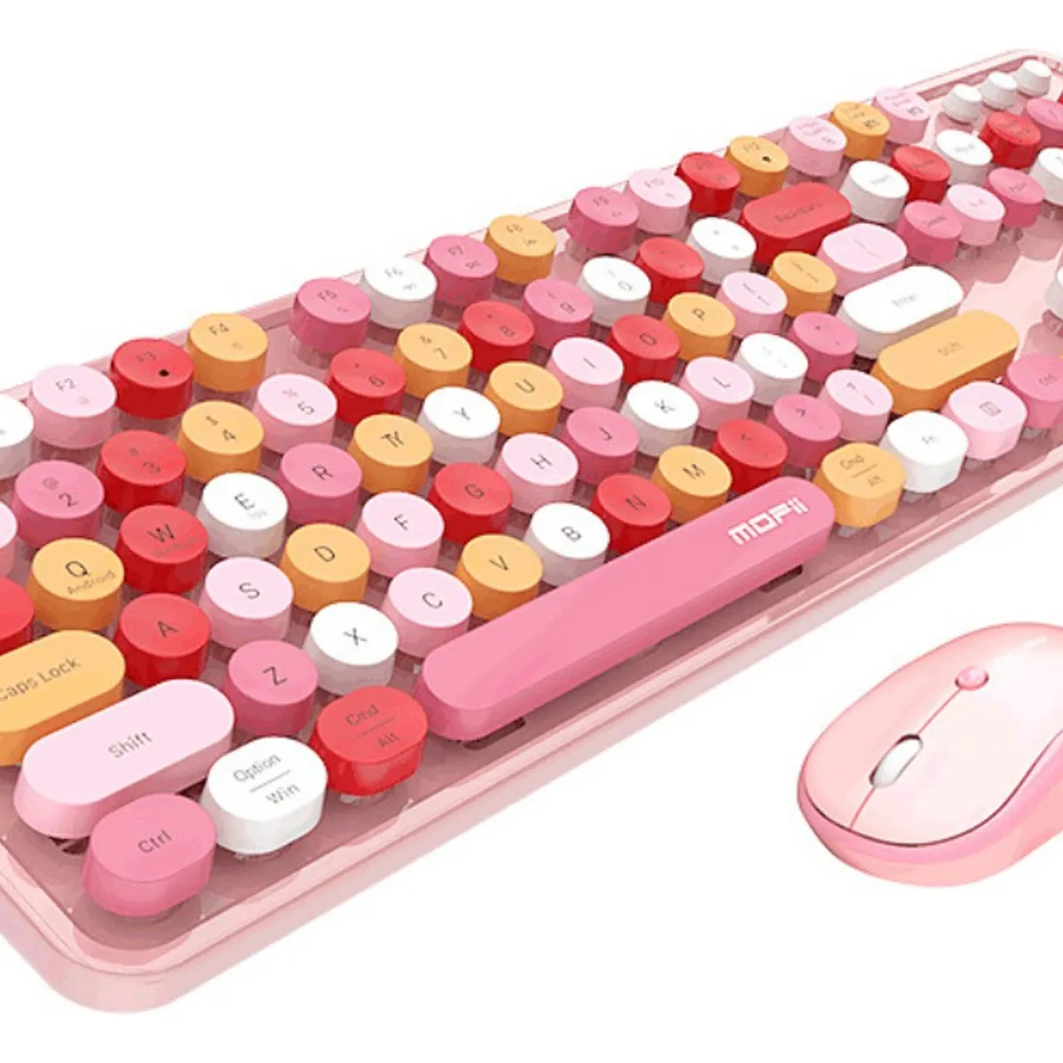 METEX - Teclado + Mouse Inalámbrico Lapiz Labial Retro Mujer