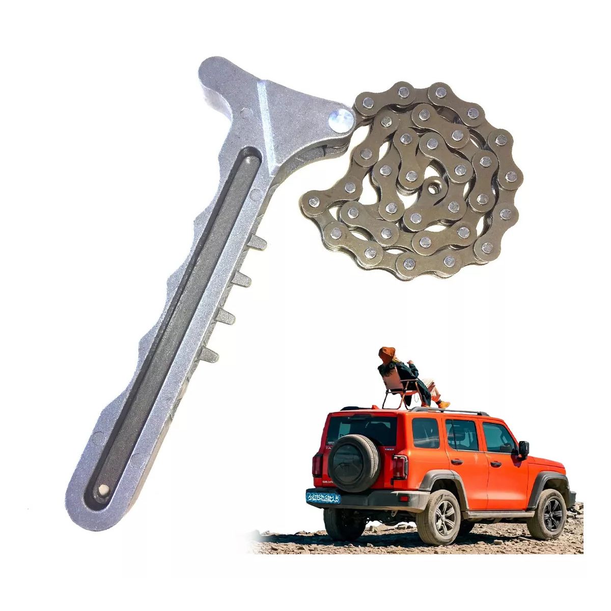 KUANGYE - Llave Saca Filtro De Aceite A Cadena Ajustable