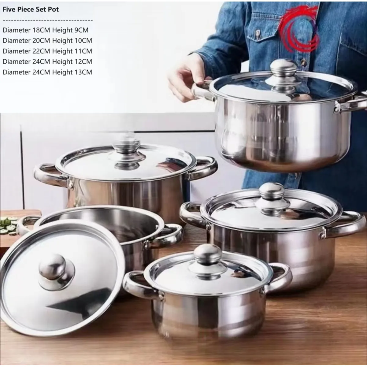 GENERICO - Juego de Ollas Antiadherentes 5 Piezas