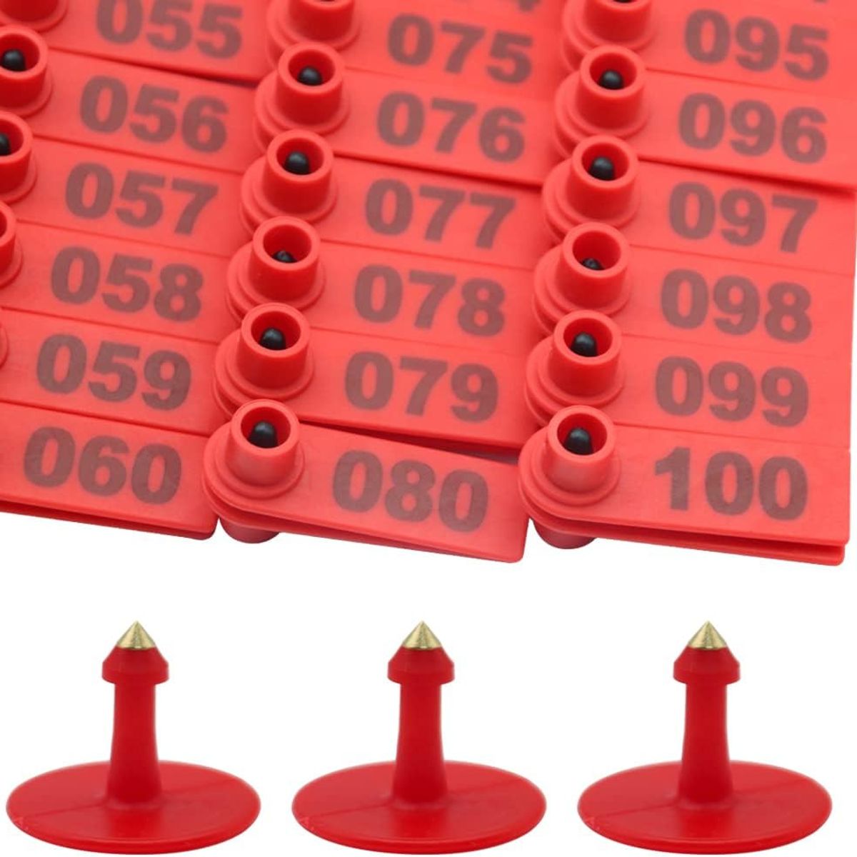 KUANGYE - 100 Arete Cabra Borrego Ganado Enumerado Láser Con Numero