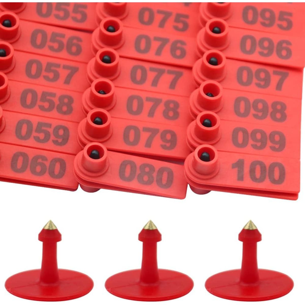 KUANGYE - 100 Arete Cabra Borrego Ganado Enumerado Láser Con Numero