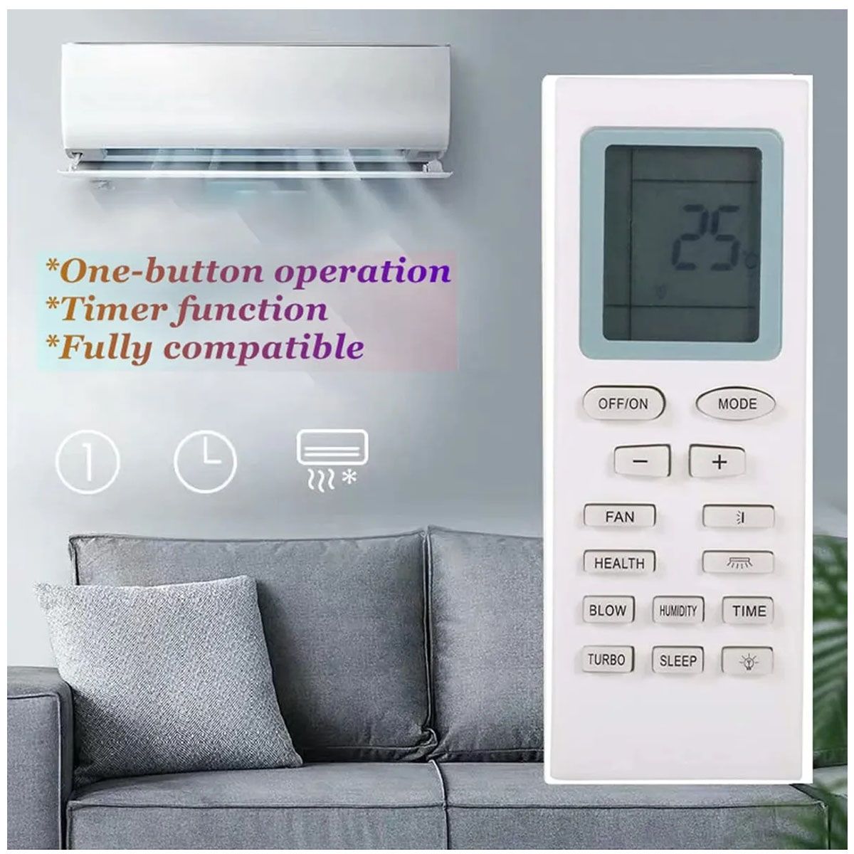 GENERICO - Control Remoto De Aire Acondicionado Para Anwo