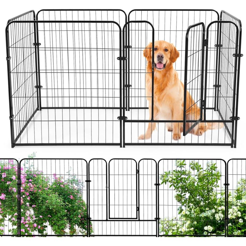 GENERICO - Corral Para Mascotas Armable Plegable 6 Paneles Con Puerta