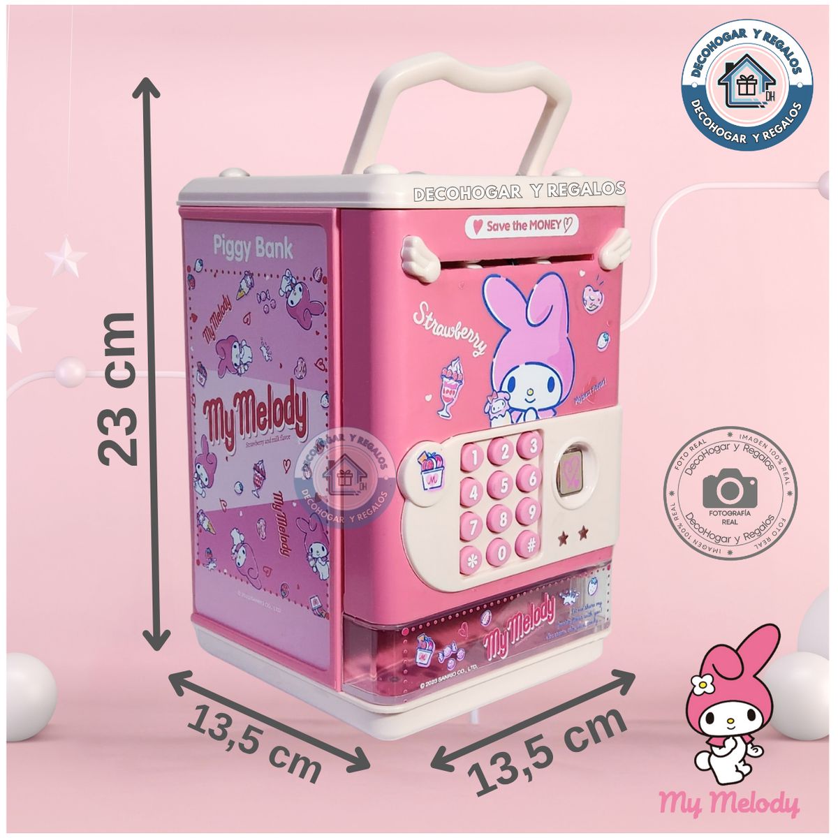 GENERICO - Alcancía Juguete Electrónica Kawaii Musical Clave y Huella