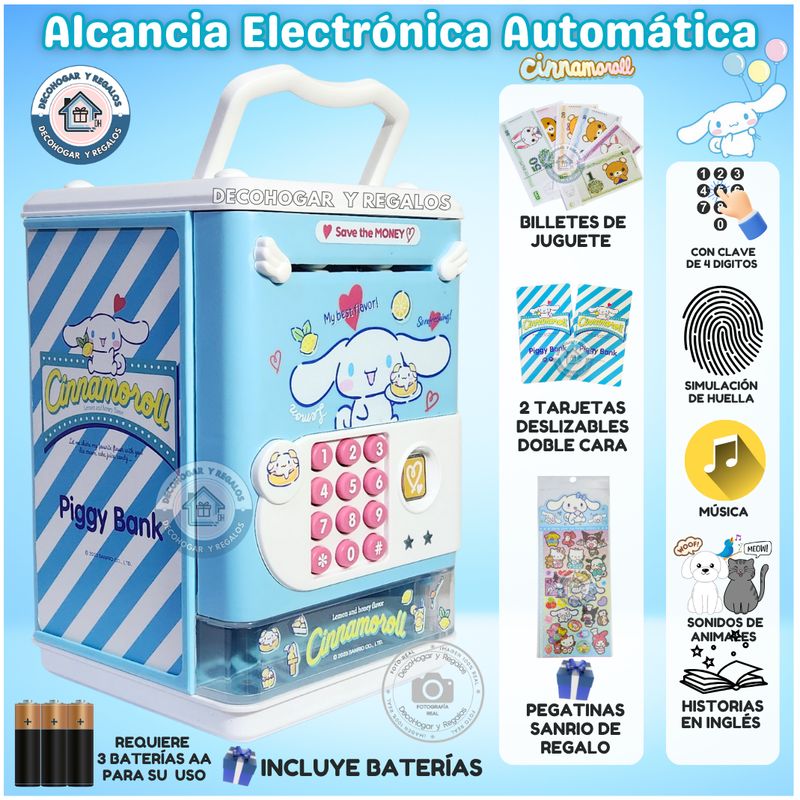 GENERICO - Alcancía Juguete Electrónica Kawaii Musical Clave y Huella
