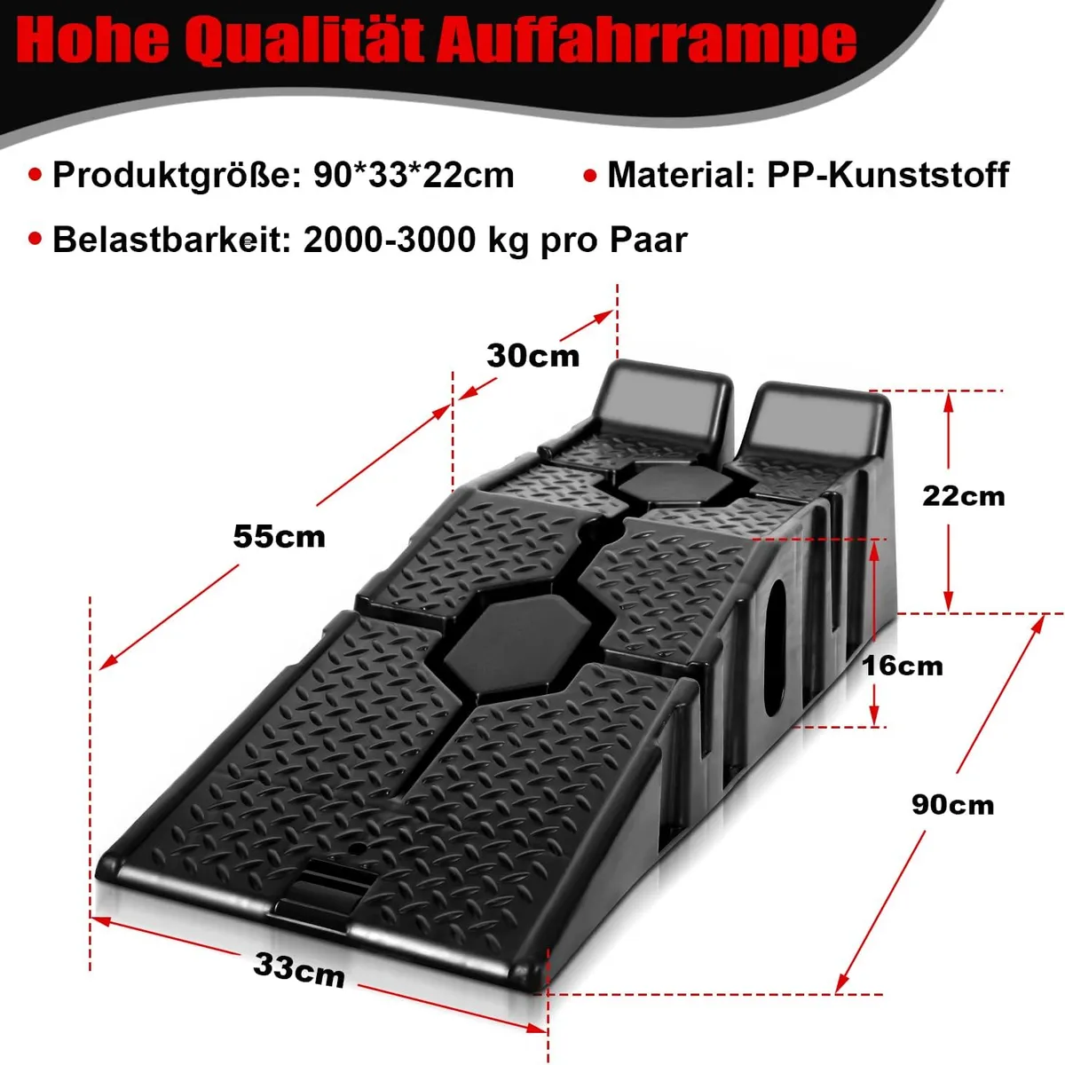 KUANGYE - Rampas Automóviles Capacidad 3000kg Pack De 2 Unidades