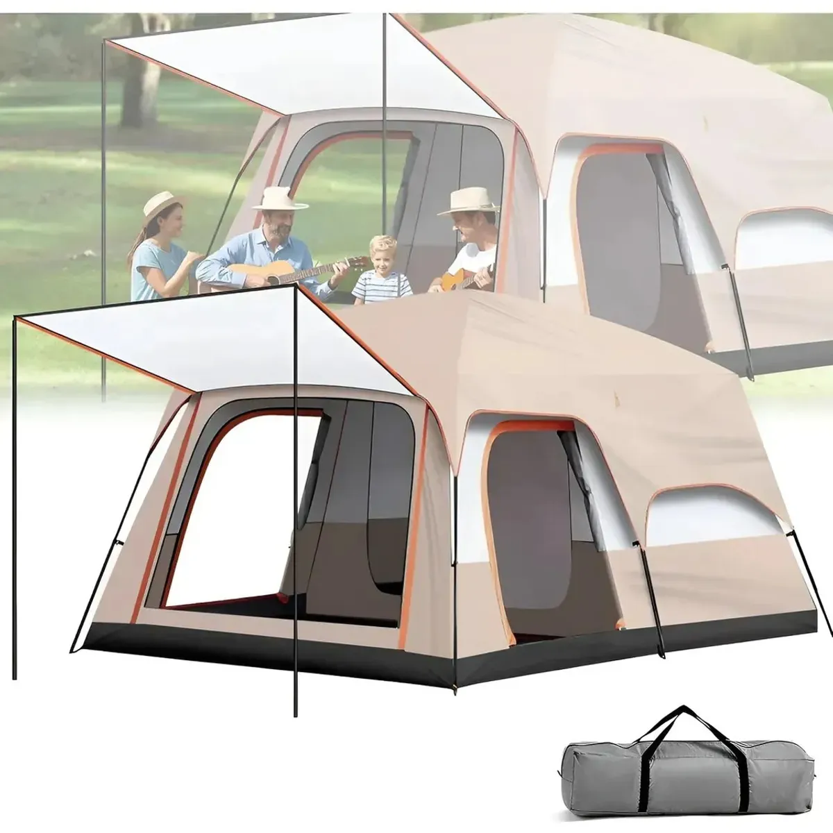 KUANGYE - Carpa Instant Familiar Amplia Para 8-12 Personas Double Capa