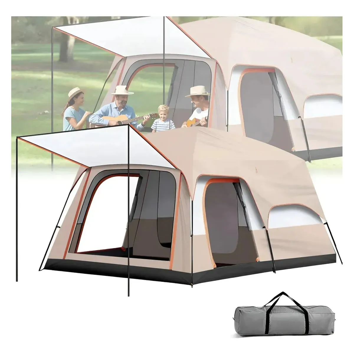 KUANGYE - Carpa Instant Familiar Amplia Para 8-12 Personas Double Capa
