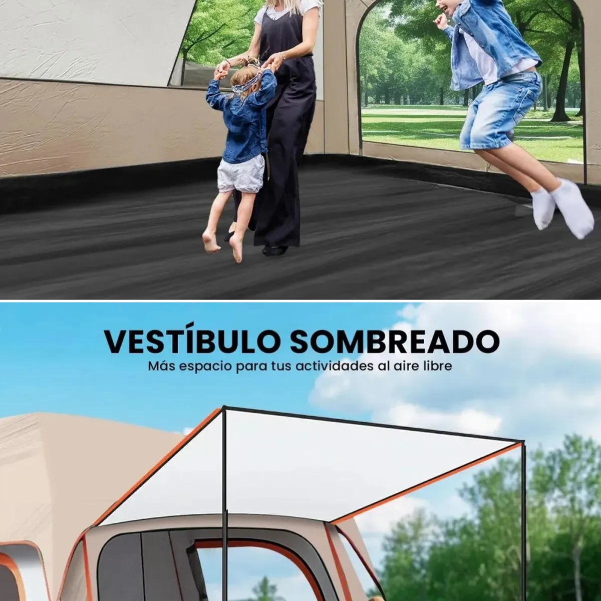 KUANGYE - Carpa Instant Familiar Amplia Para 8-12 Personas Double Capa