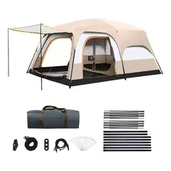 GENERICO - Tienda Acampar Casa Campaña Grande Camping Para 8-12 Persona