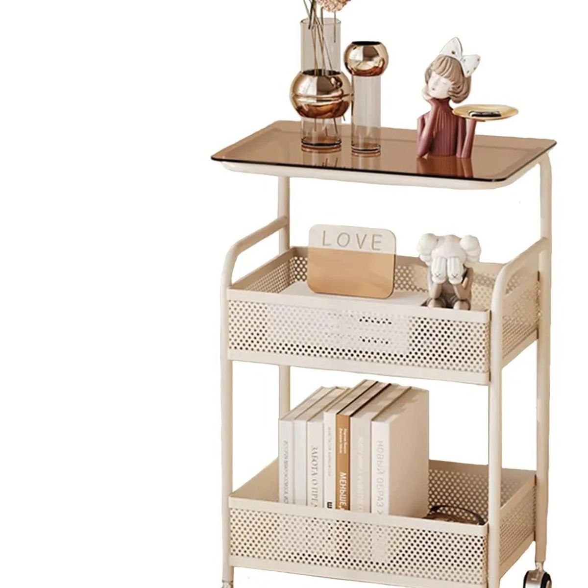 EVERSO - Carrito Organizador De 3 Niveles Carrito Multifuncional Con Ruedas