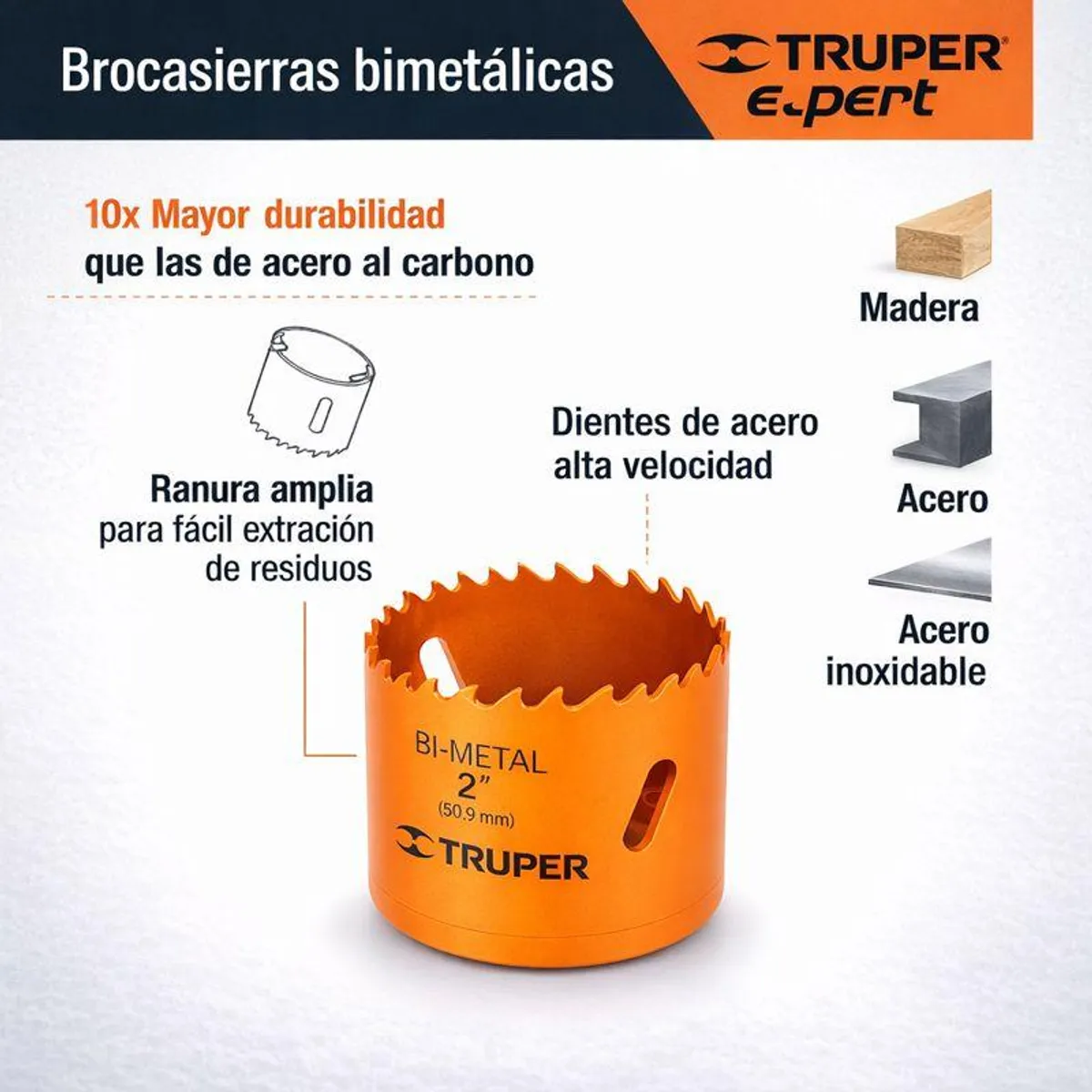 TRUPER - Sierra Copa Bimetalica Truper Expert Cobi-2 50mm