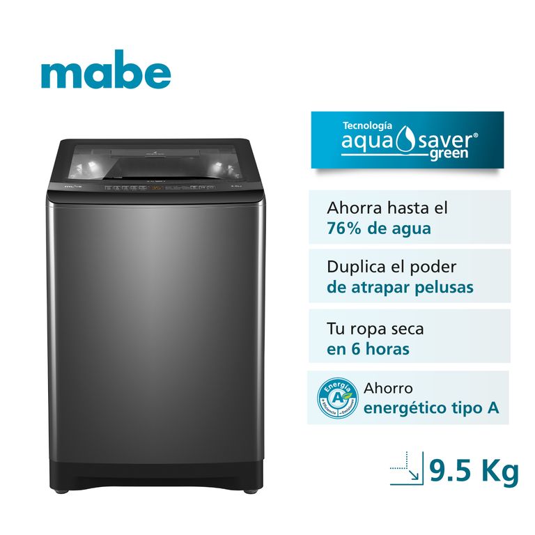 Lavadora Automatica 9.5 kg recubrimiento antibacterial LMA9520WDGCL0
