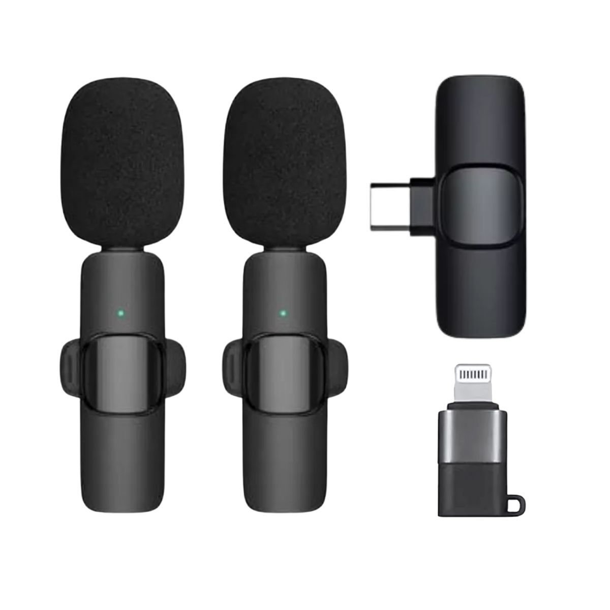 NOVYSTOR - Pack 2 Micrófonos Inalámbricos 360° Tipo C y iPhone 20m