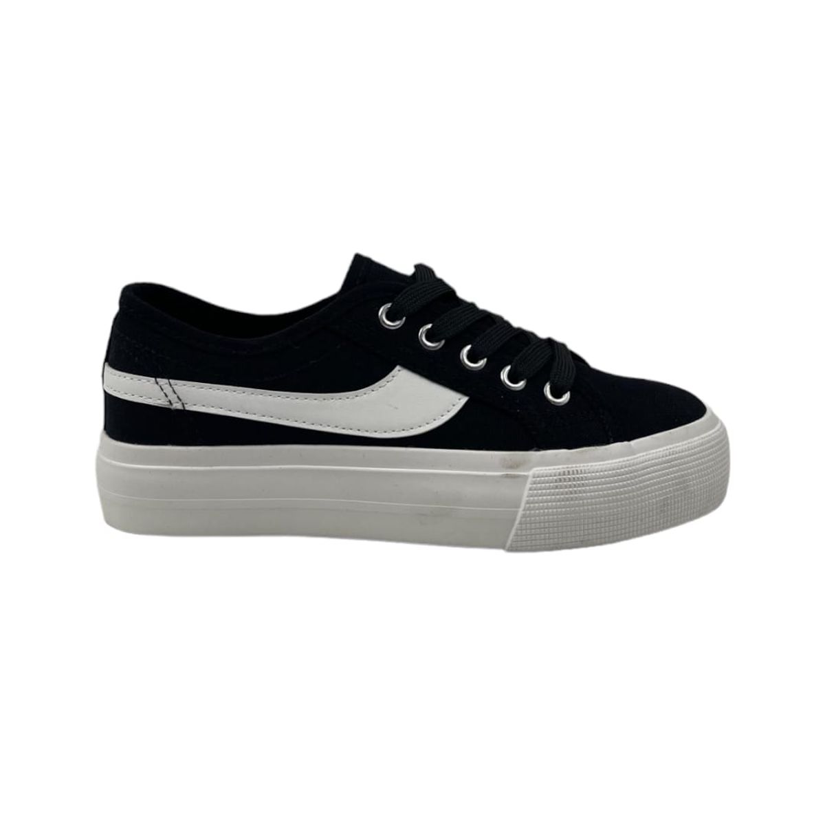 HERIEL - Zapatilla Negra Lona Baja