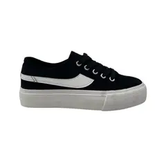 HERIEL - Zapatilla Negra Lona Baja