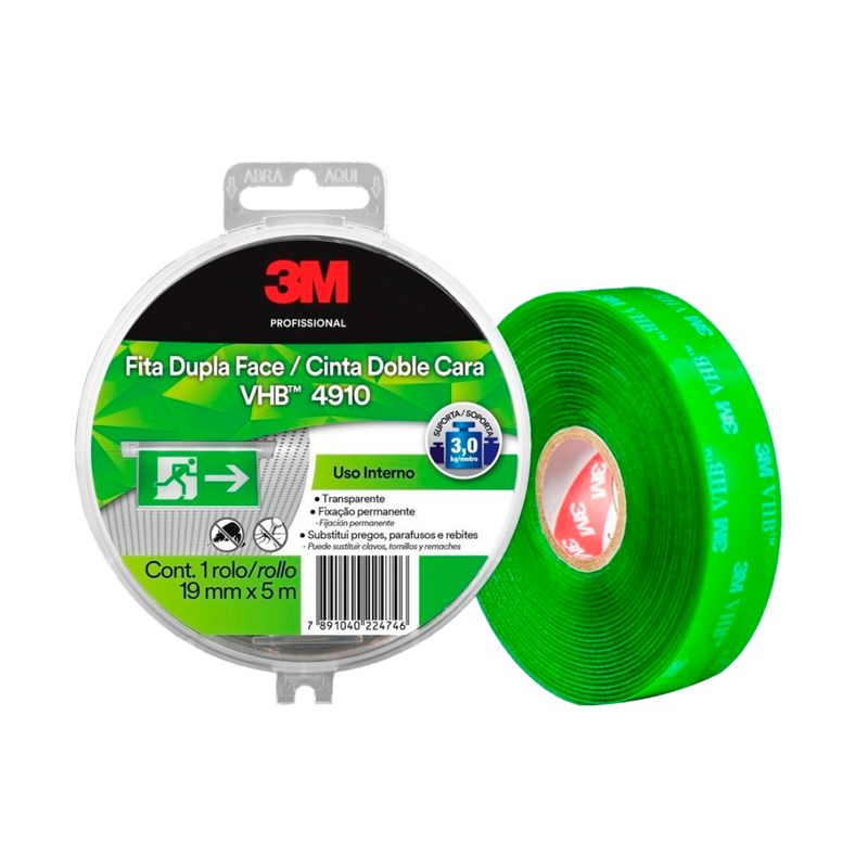 3M - Cinta doble contacto verde 19mmx5mt VHB4910 3M