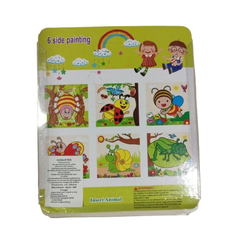 GENERICO - Juego cubo didácticos de madera 9 piezas 10.5 x 10.5cm