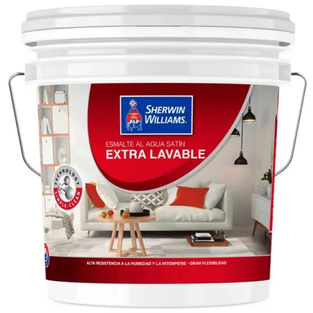 SHERWIN WILLIAMS - Esmalte al agua 4gl extra lavable blanco Sherwin Williams