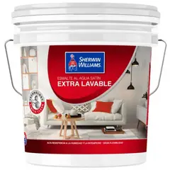 SHERWIN WILLIAMS - Esmalte al agua 4gl extra lavable blanco
